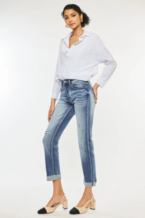 Comfy Cuffed High Rise Jeans