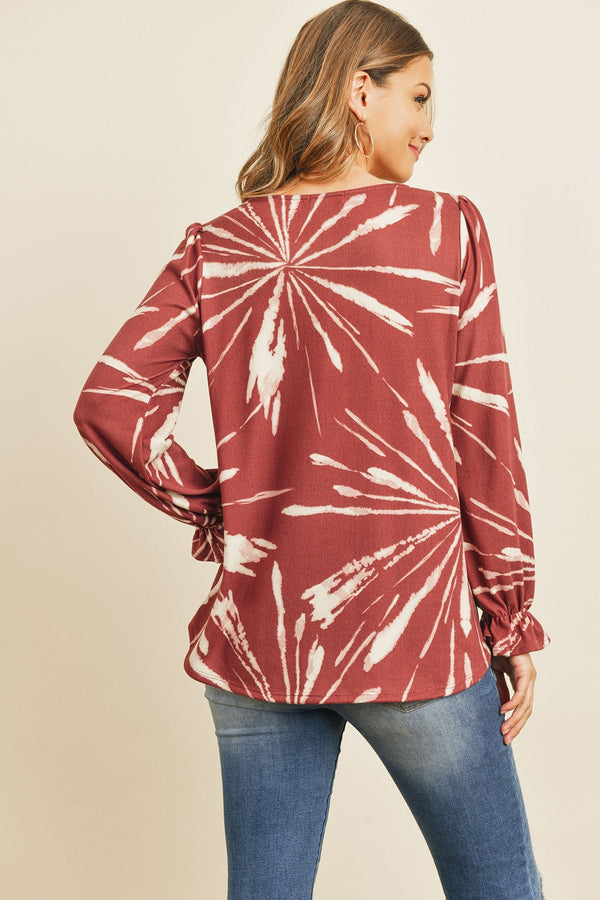 Colorful Ruffle Sleeve Top