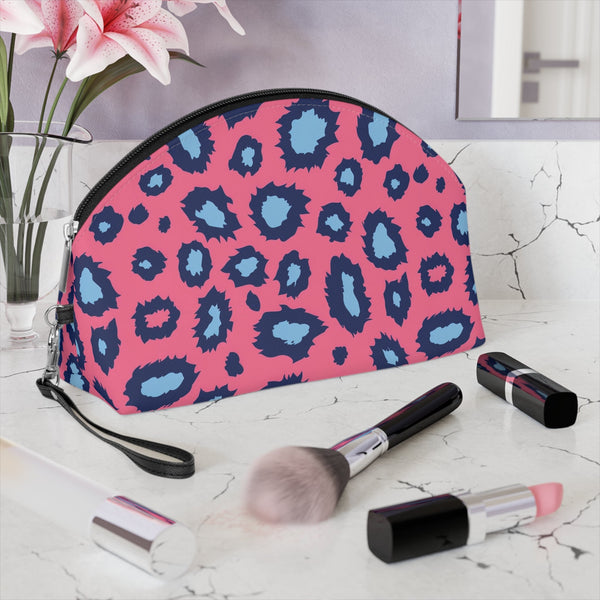 Chic Pink Leopard Makeup Pouch