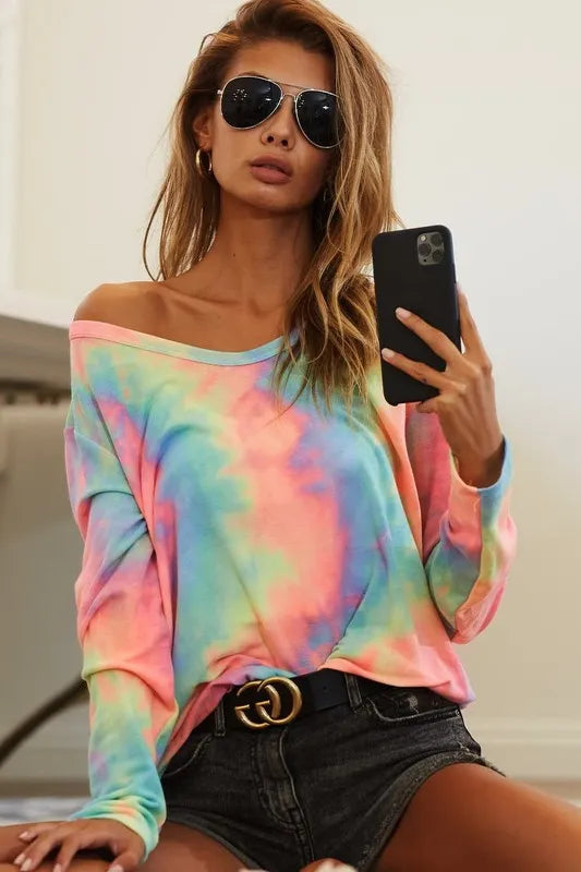 Cozy Tie-Dye Knit Top