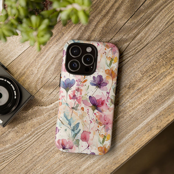 Floral Phone Case - Tough Cases with Colorful Watercolor Design