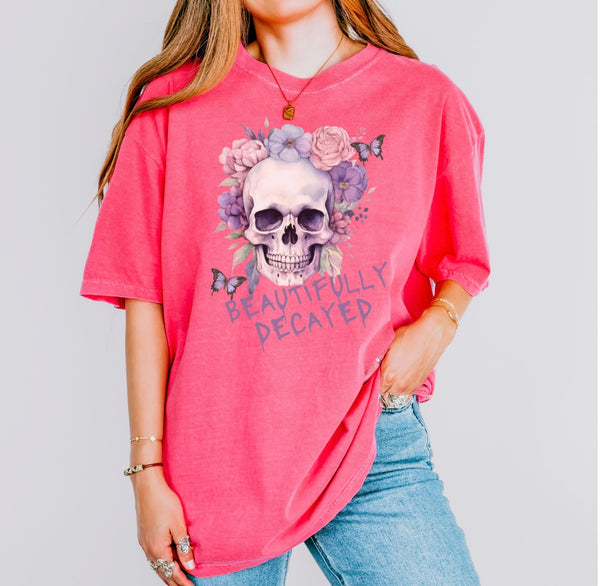 Floral Skull Vintage Tee
